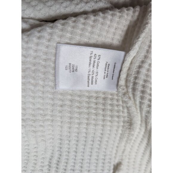 Coldwater Creek White Waffle Knit Long Sleeve Top Button Cuffs Size M - Picture 6 of 8